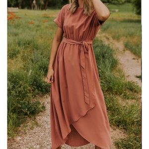 Taylor Jane Wrap Maxi Dress / Dark Salmon